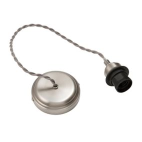 Colours Pewter E27 Cable light set (L)1500mm