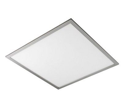 Colours Pictor White Silver effect Square Neutral white LED Light panel ...
