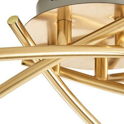 Colours Pila Brushed Glass & metal Gold effect 5 Lamp Ceiling light