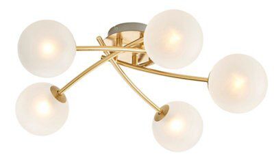 Colours Pila Brushed Gold effect 5 Lamp Ceiling light