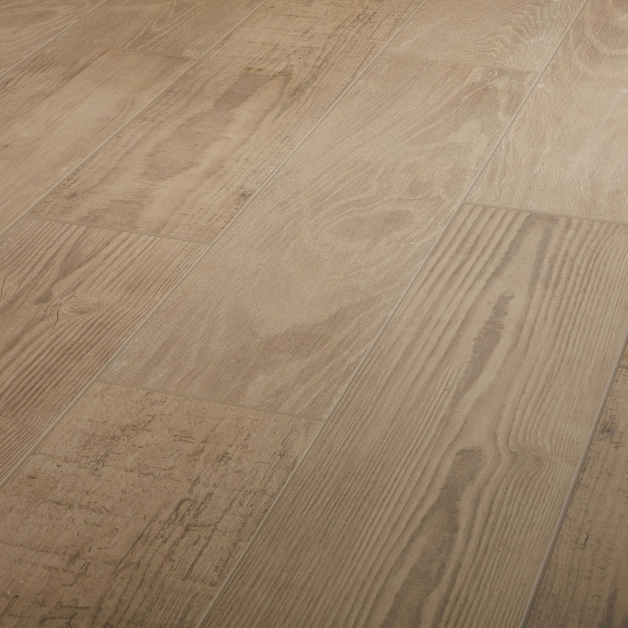 Colours Pine wood Natural Matt Wood effect Porcelain Indoor Wall & floor Tile Sample