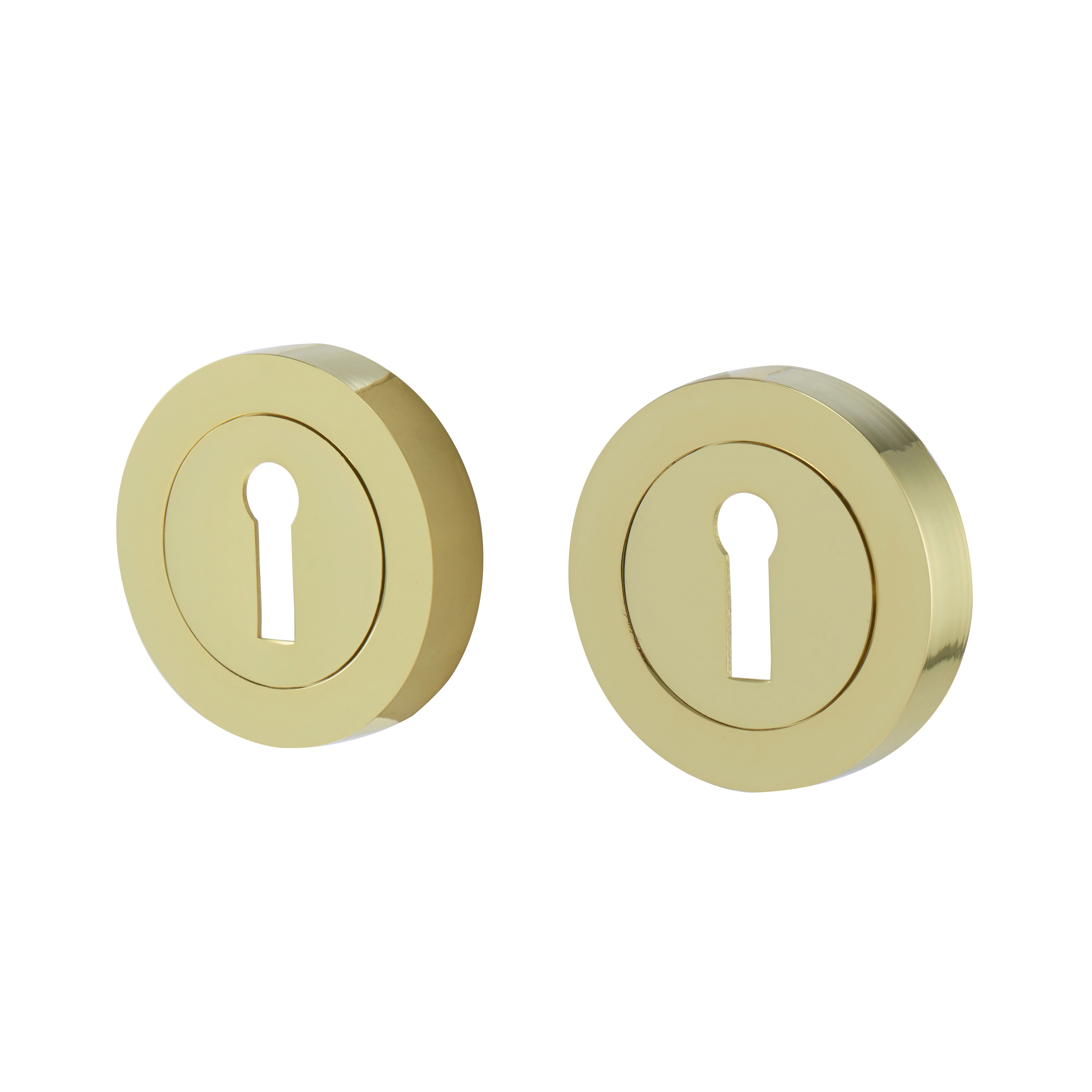 Colours Polished Matt Brass effect Zamak Door escutcheon (Dia)52mm, Pack of 2