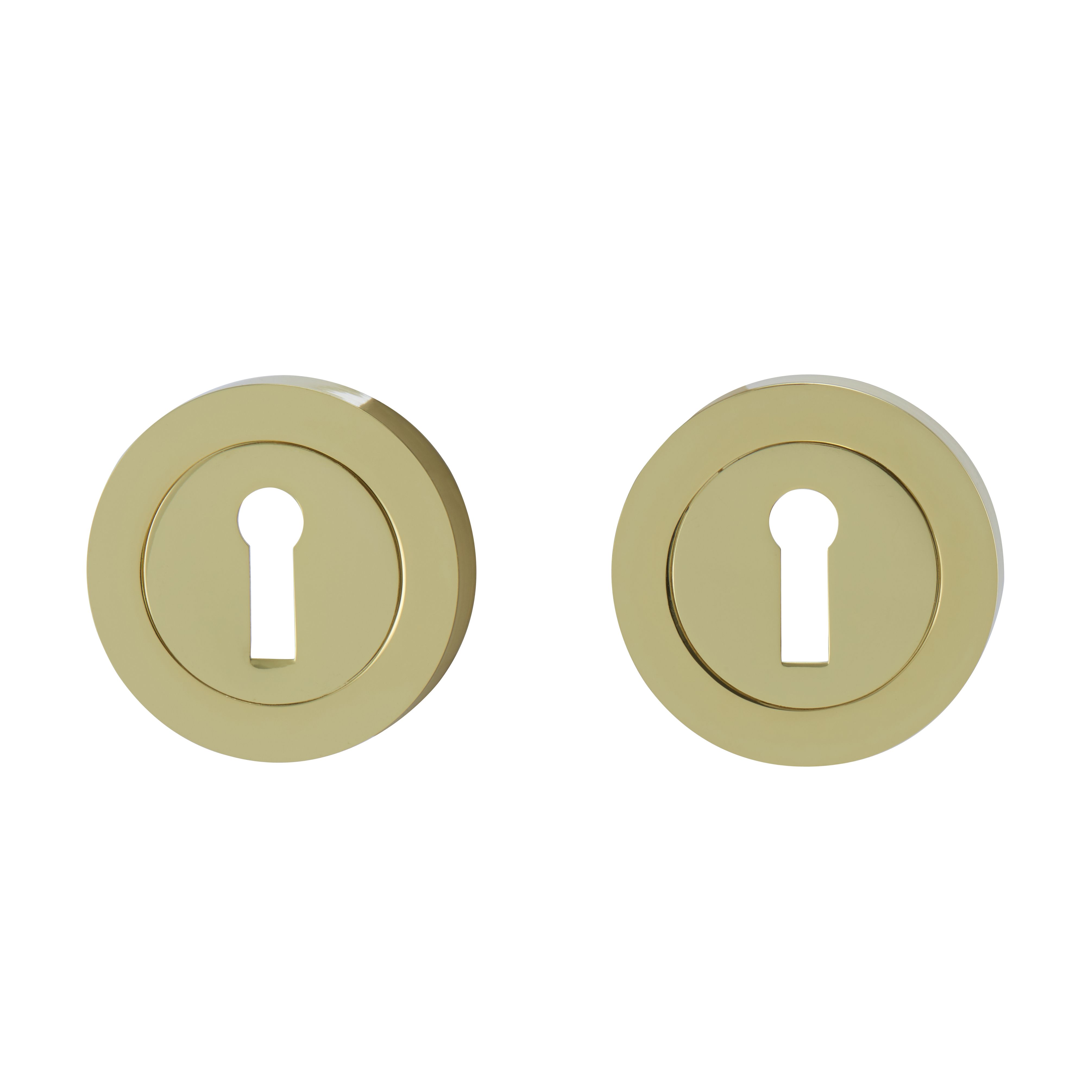 Colours Polished Matt Brass effect Zamak Door escutcheon (Dia)52mm, Pack of 2