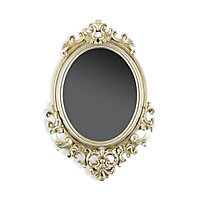 Colours Prelude Ornate scroll Oval Framed mirror, (H)39cm (W)27.5cm