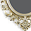 Colours Prelude Ornate scroll Oval Framed mirror, (H)39cm (W)27.5cm
