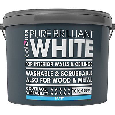 Colours Premium White Matt Emulsion, White Ceiling Paint B Q