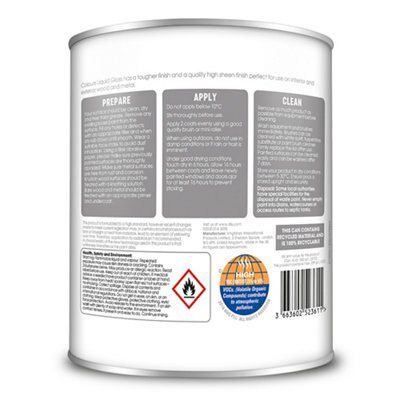 GoodHome Liberty black Gloss Metal & wood paint, 750ml