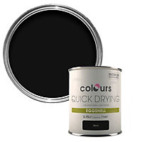 Colours Quick dry Black Eggshell Metal & wood paint, 750ml