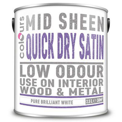Colours Quick dry Pure brilliant white Satin Metal & wood paint