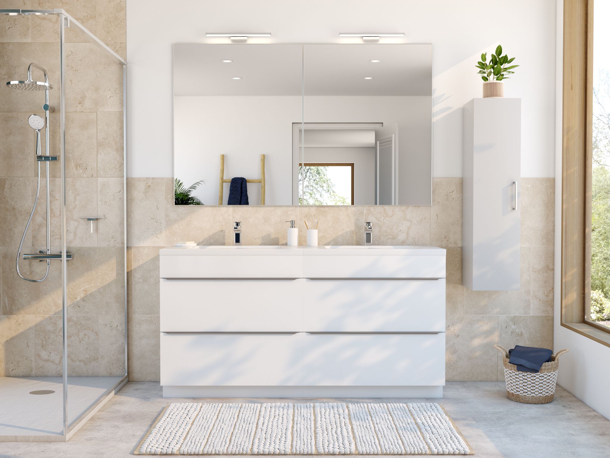 Colours Real tumbled travertine Cream Matt Travertine effect Natural stone Indoor Wall & floor Tile - 8
