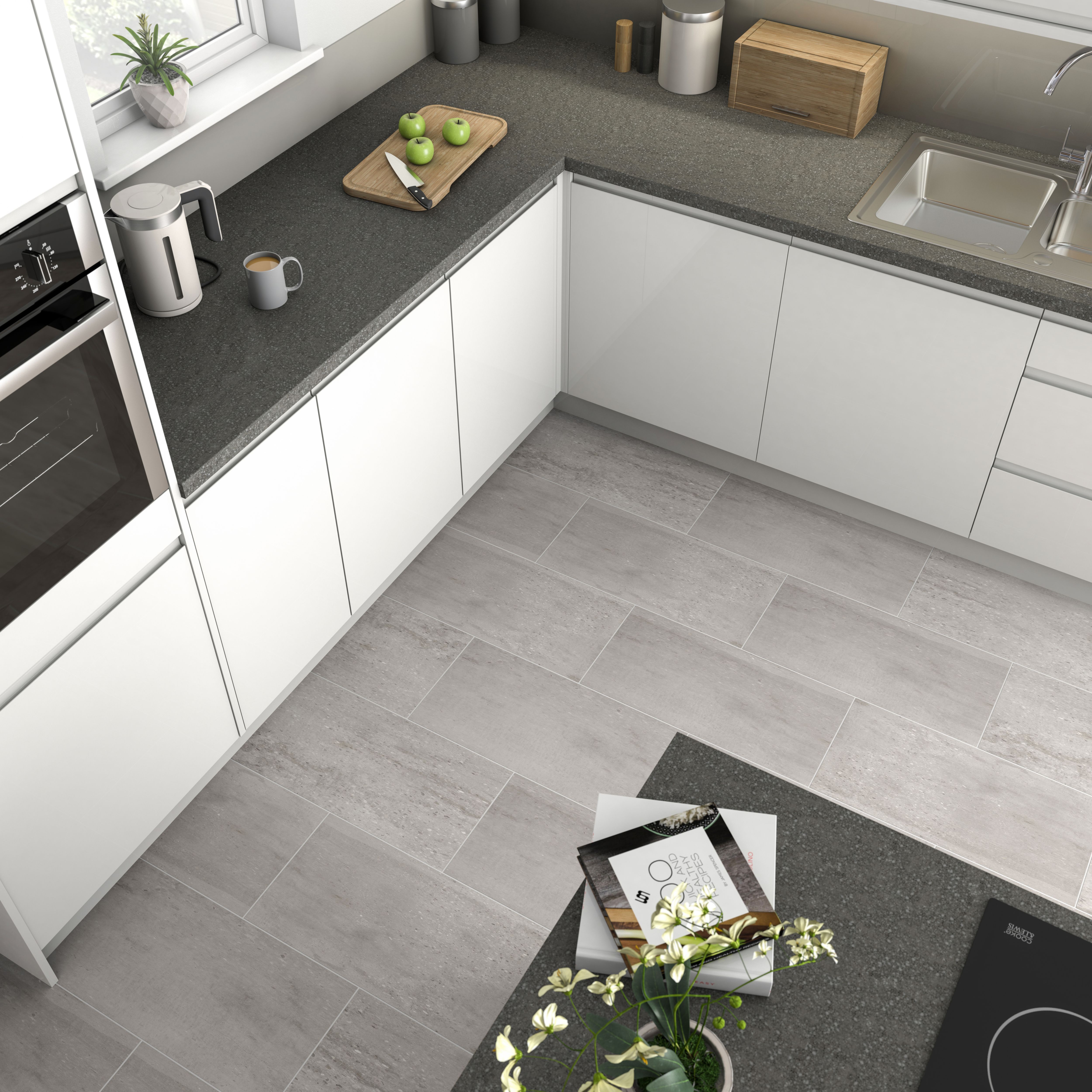 Colours Reclaimed Grey Matt Concrete effect Porcelain Indoor Wall & floor Tile - 5