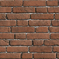 Colours Red Brick Textured Wallpaper