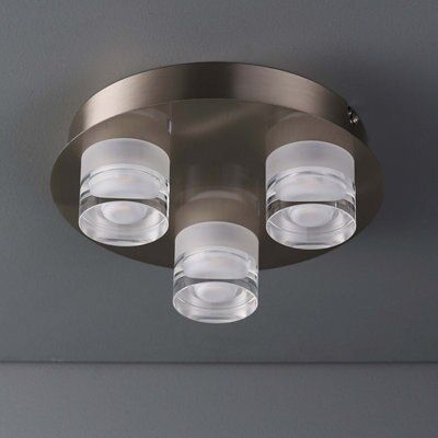 Colours Reece Flush Acrylic & steel Chrome effect 3 Lamp Ceiling light