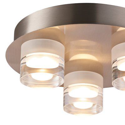 Colours Reece Flush Acrylic & steel Chrome effect 3 Lamp Ceiling light