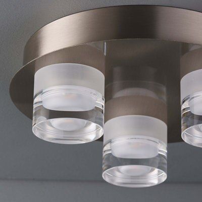 Colours Reece Flush Acrylic & steel Chrome effect 3 Lamp Ceiling light