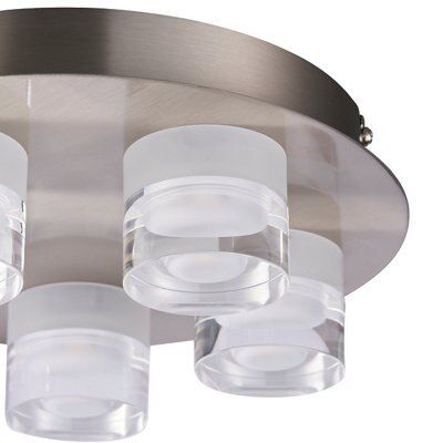 Colours Reece Flush Acrylic & steel Chrome effect 5 Lamp Ceiling light