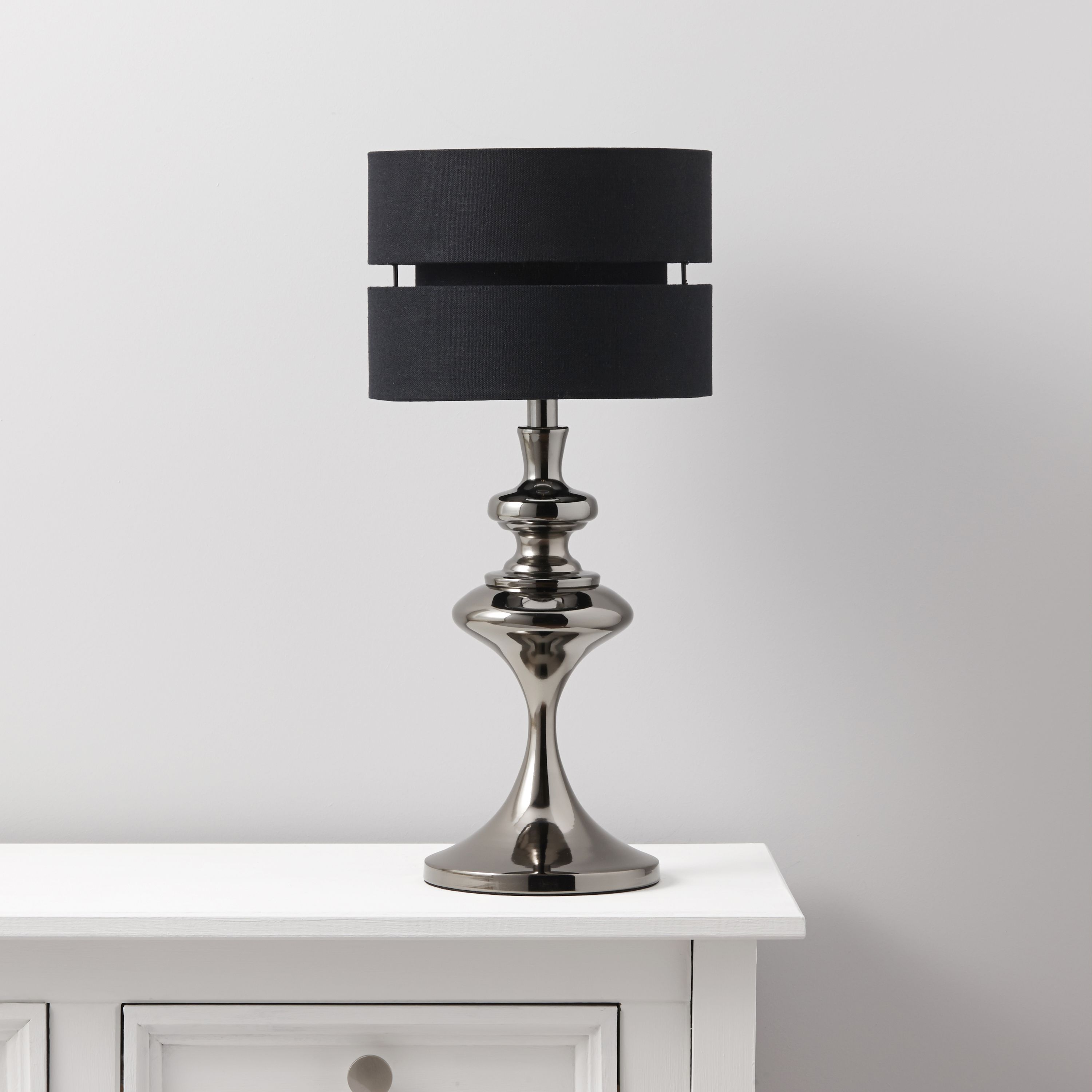 Colours Repton Matt Chrome effect Table lamp base