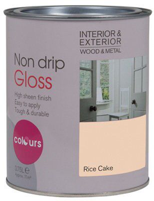Colours Rice cake Gloss Metal & wood paint, 750ml