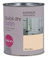 Colours Rice cake Satin Metal & wood paint, 0.75L