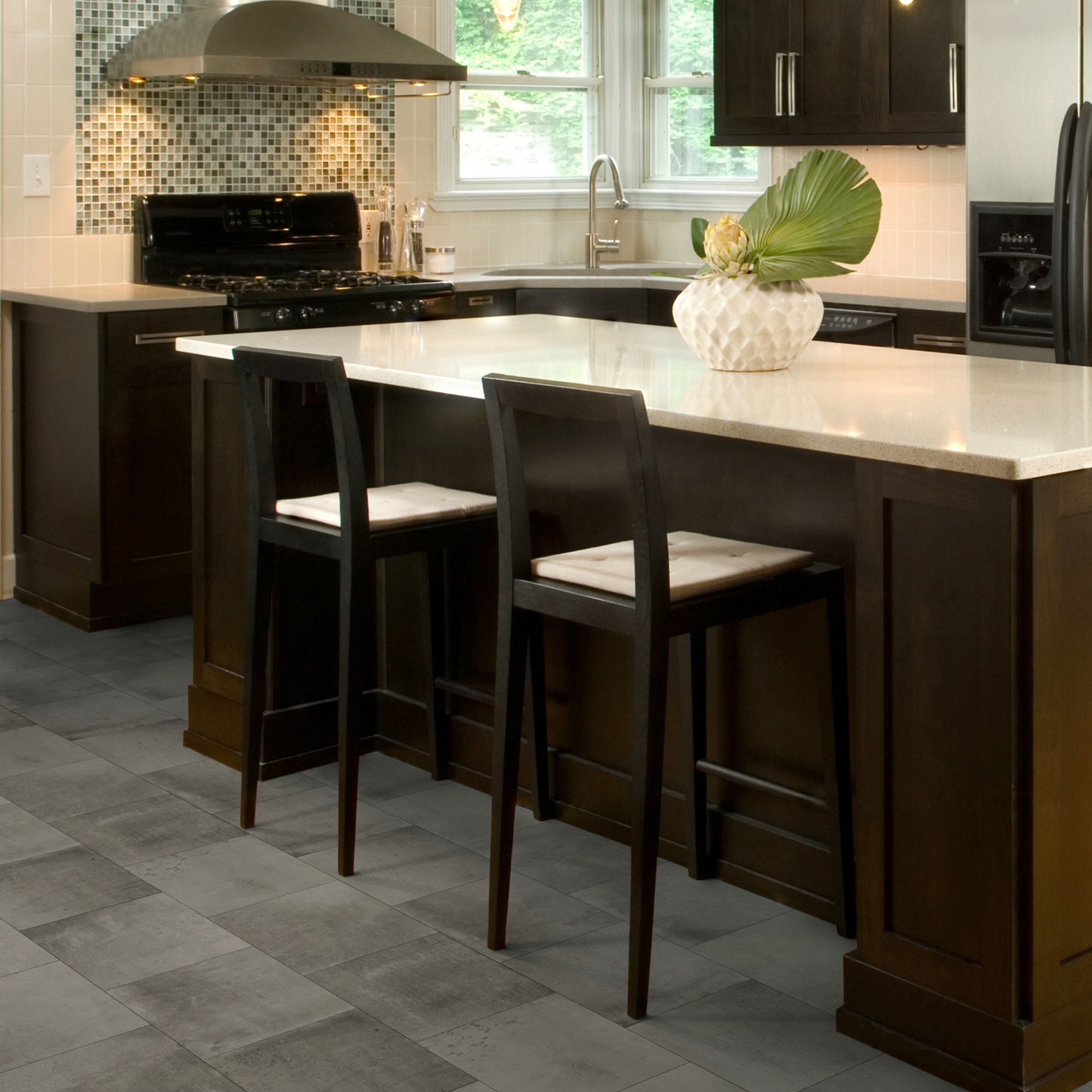 Colours Roma Iron grey Stone effect Vinyl flooring