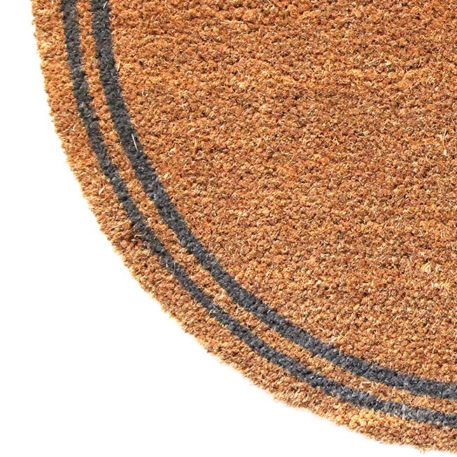 Colours Rosita Blue & natural Half moon Door mat, 75cm x 45cm