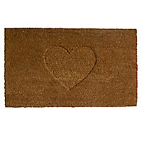 Colours Rudia Natural Heart Door mat, 75cm x 45cm