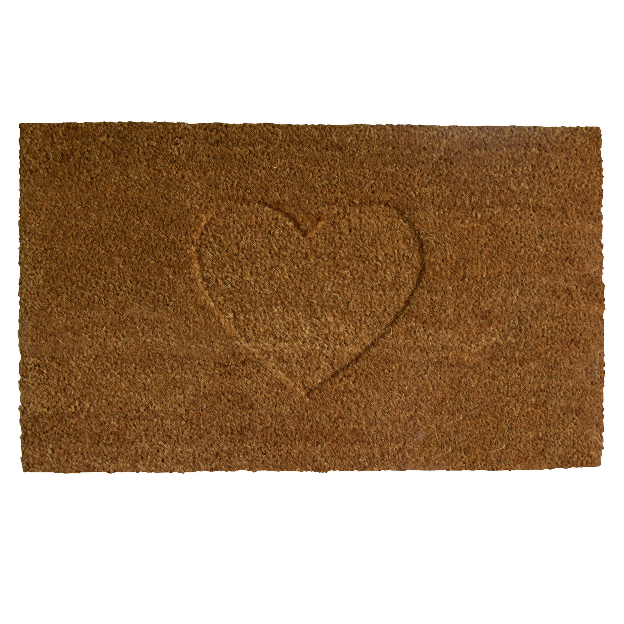 Colours Rudia Natural Heart Door mat, 75cm x 45cm