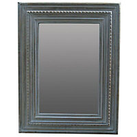 Colours Rumina Grey Rectangular Wall-mounted Framed mirror, (H)65cm (W)50cm