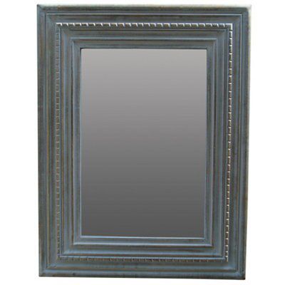 Colours Rumina Grey Rectangular Wall-mounted Framed mirror, (H)65cm (W)50cm