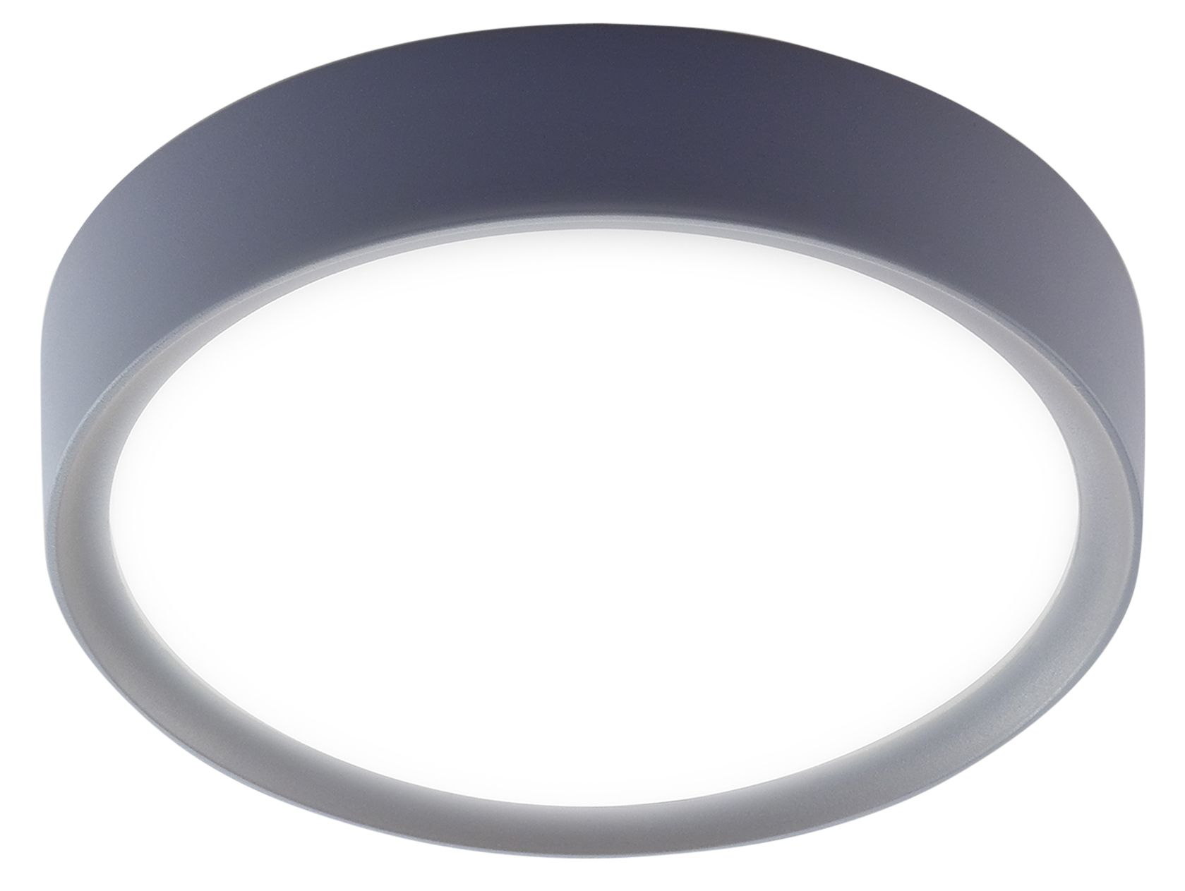 Colours Ruth Flush Brushed Glass & plastic Silver effect Bathroom Ceiling light