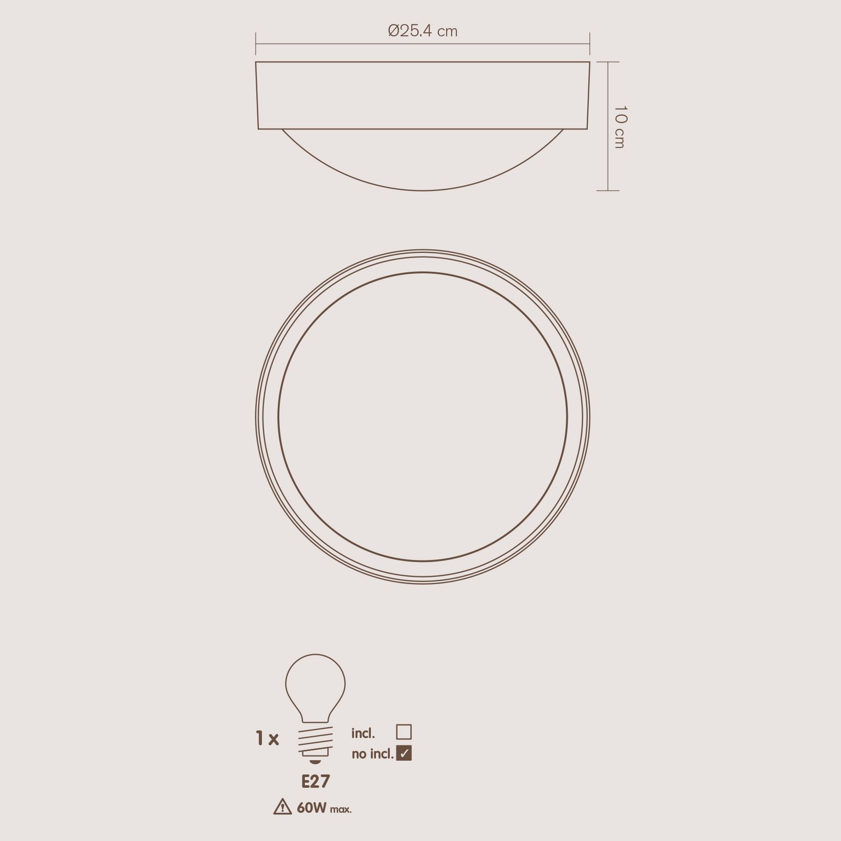 Colours Ruth Flush Brushed Glass & plastic Silver effect Bathroom Ceiling light