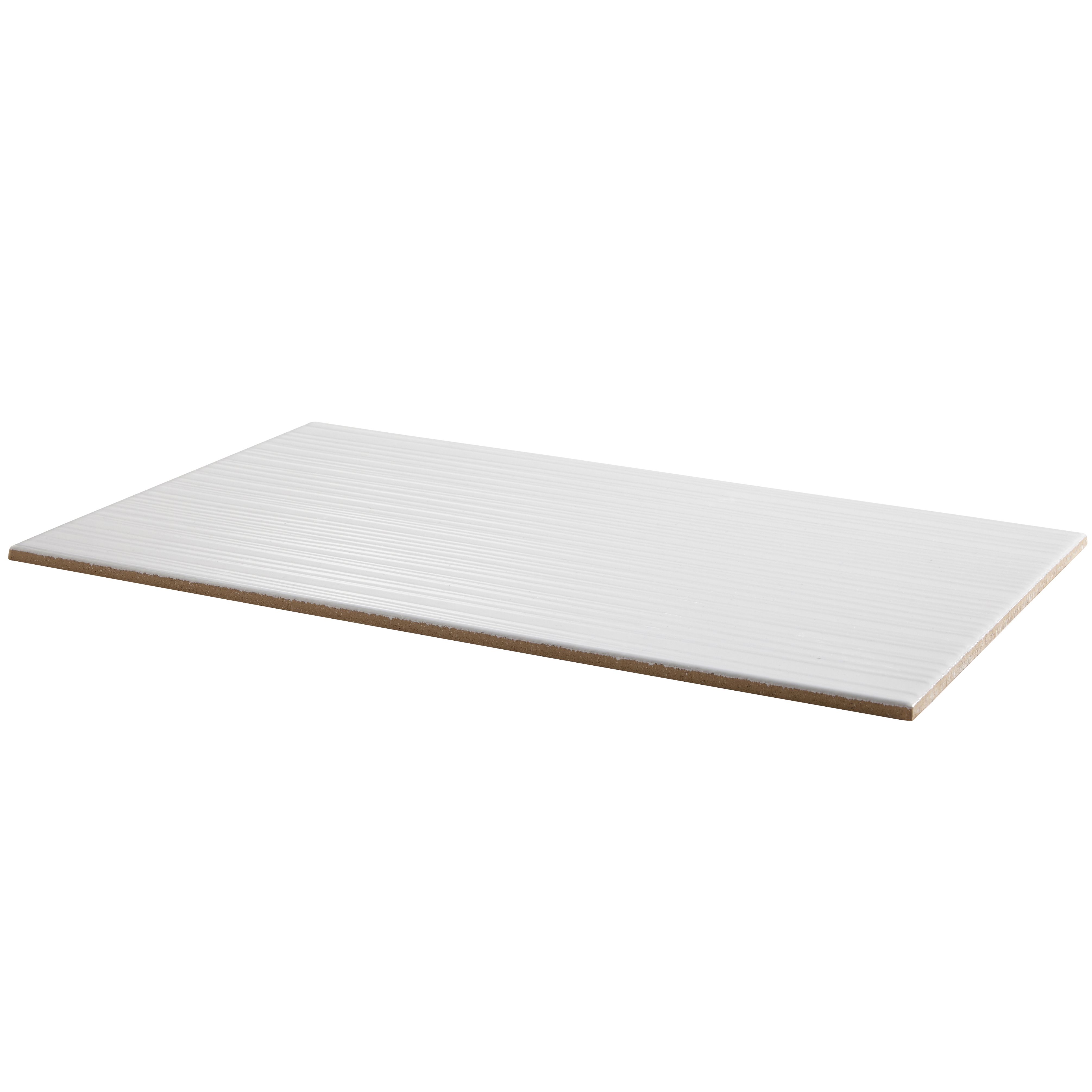 Colours Salerna White Gloss Linear Porcelain Indoor Wall Tile Sample