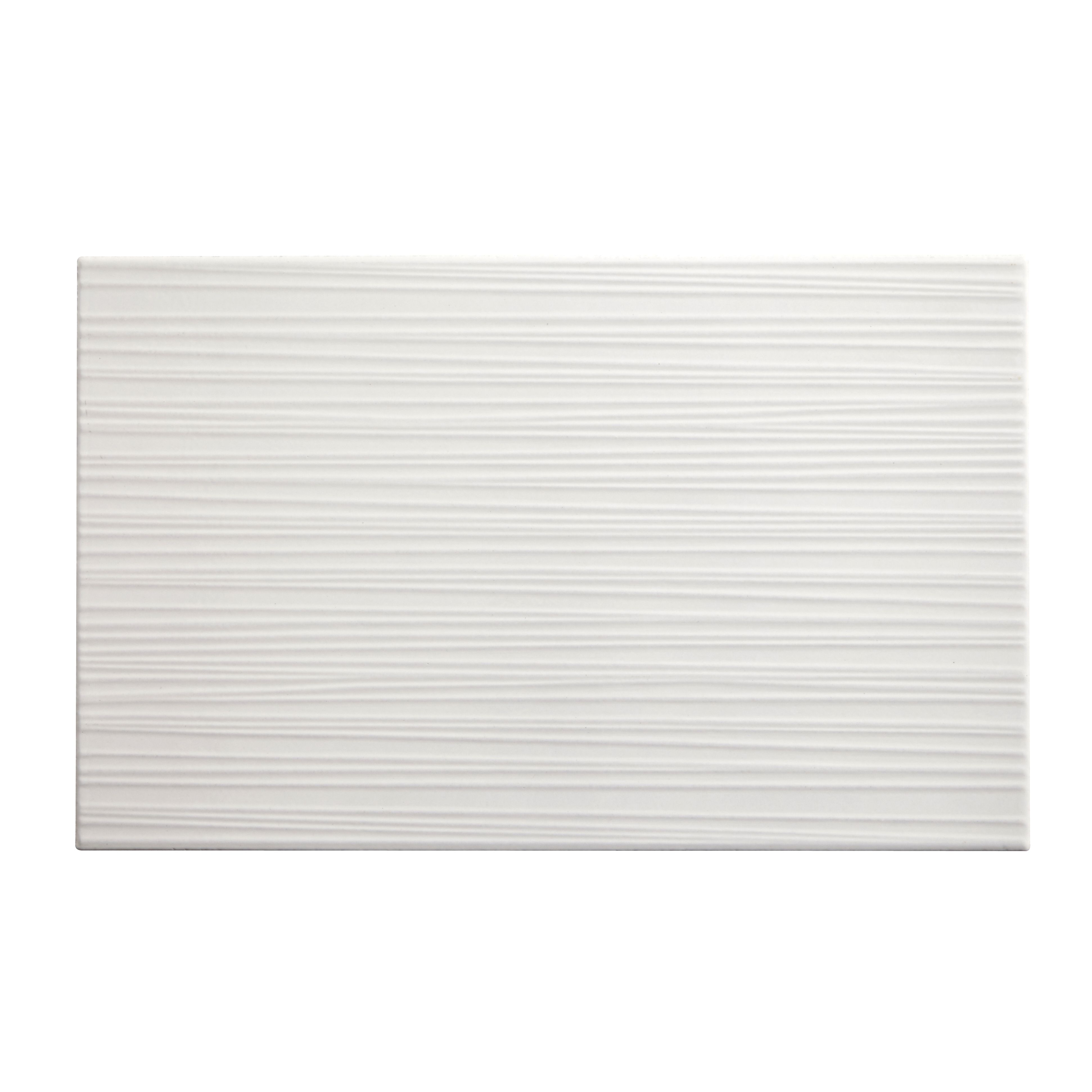 Colours Salerna White Gloss Linear Porcelain Wall Tile Sample