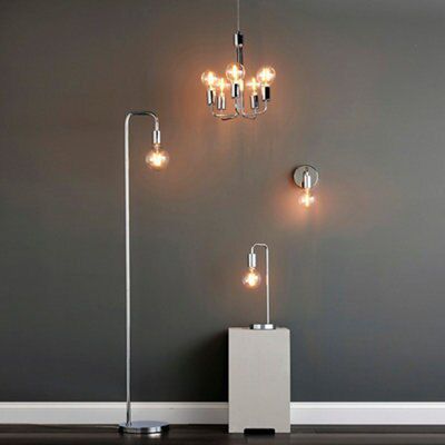 Colours Sapri Chrome effect Table lamp