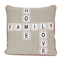 Colours Scrabble Brown & red Cushion