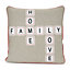 Colours Scrabble Brown & red Cushion