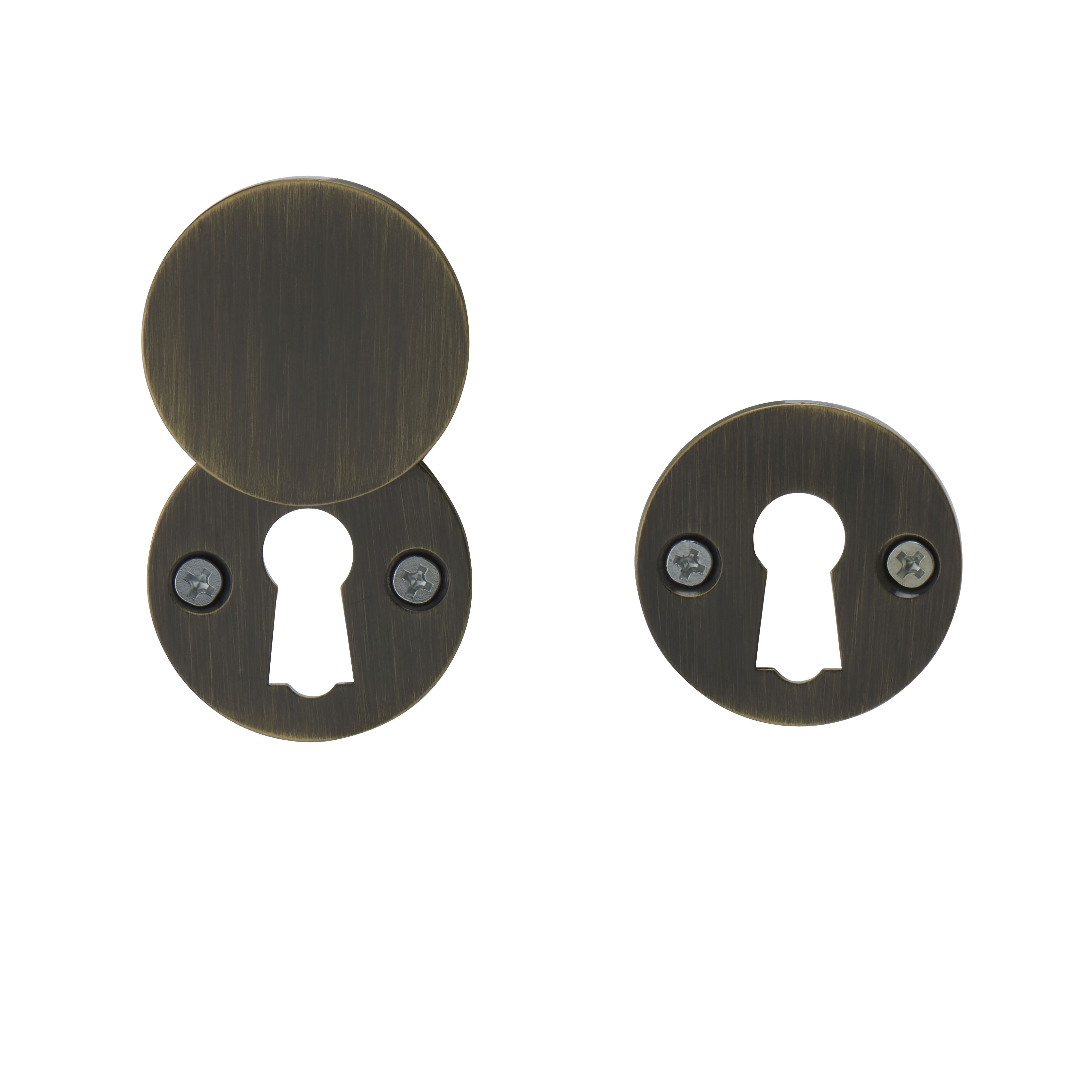 Colours Seaca Antique brass effect Zinc alloy Keyhole cover, Pack of 1