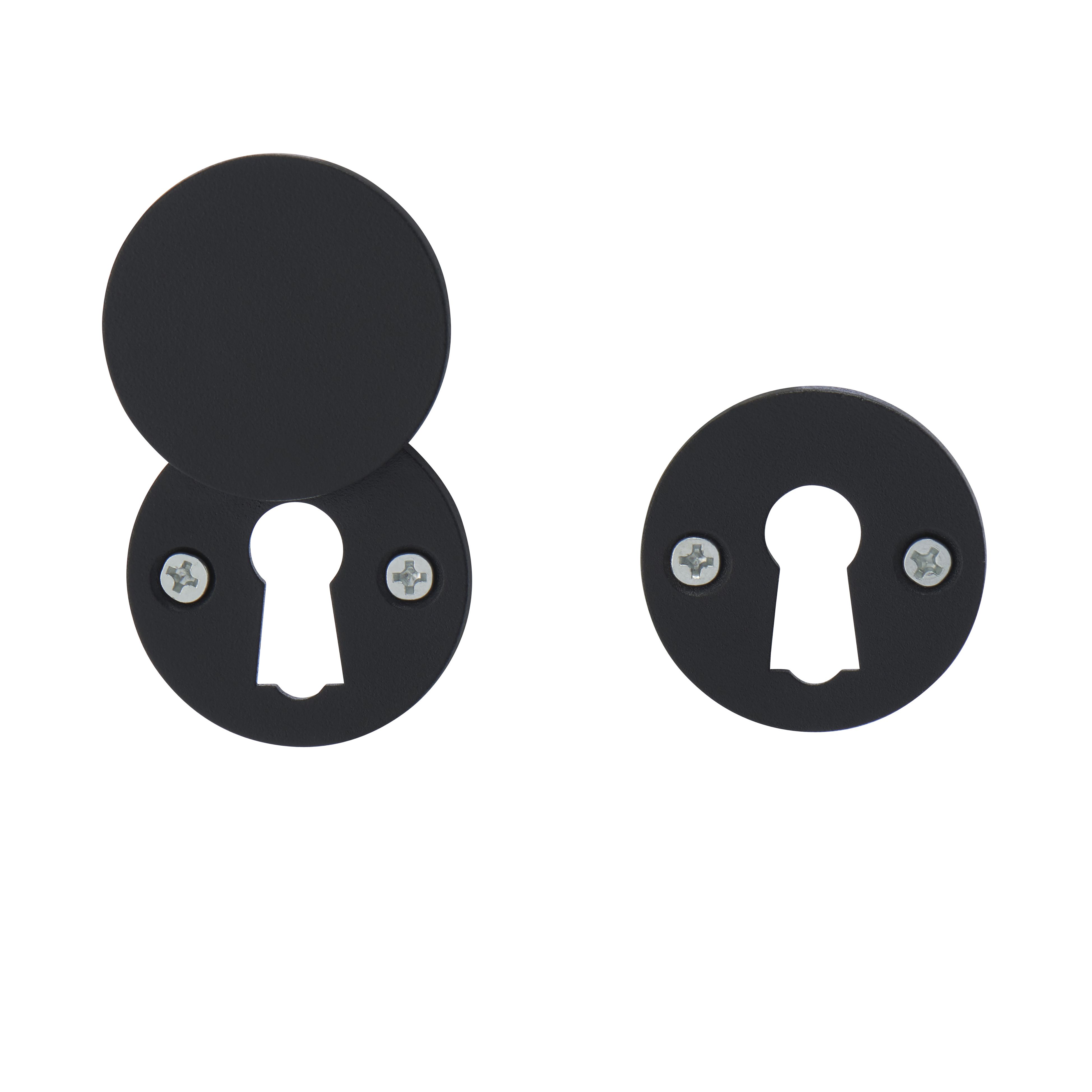 Colours Seaca Matt Black Iron effect Keyhole cover, Pack of 1