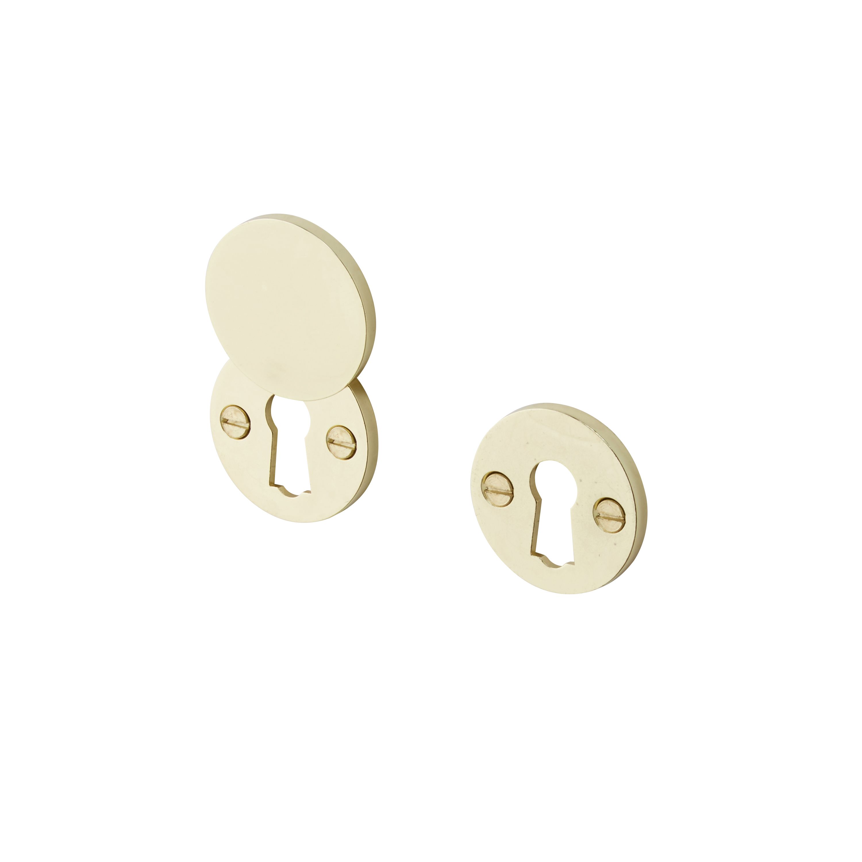 Colours Seaca Polished Brass effect Zinc alloy Keyhole cover, Pack of 1