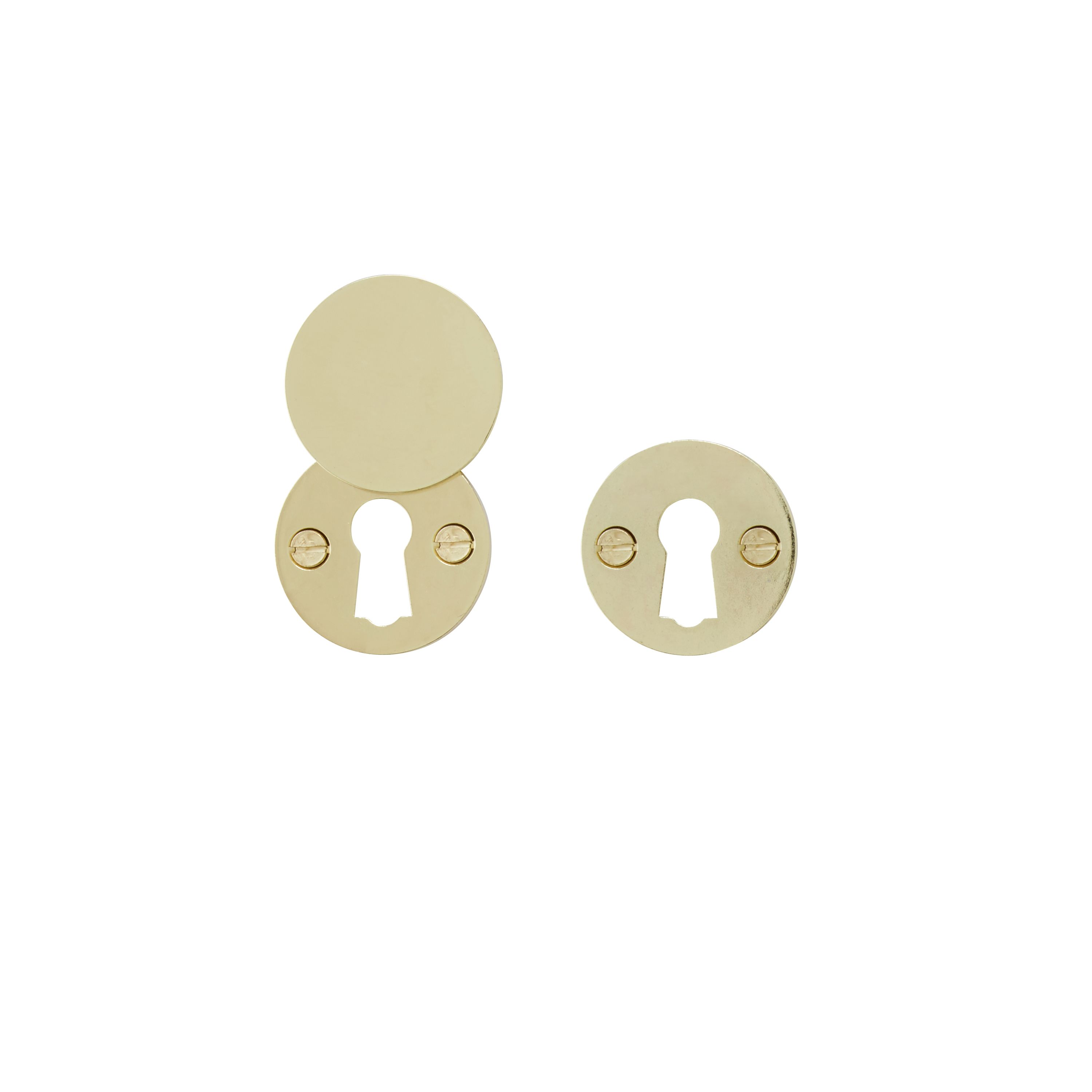 Colours Seaca Polished Brass effect Zinc alloy Keyhole cover, Pack of 1