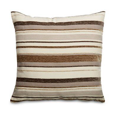Colours Sedum Beige, brown cream Striped Chenille effect Cushion, (L)43cm  x (W)43cm