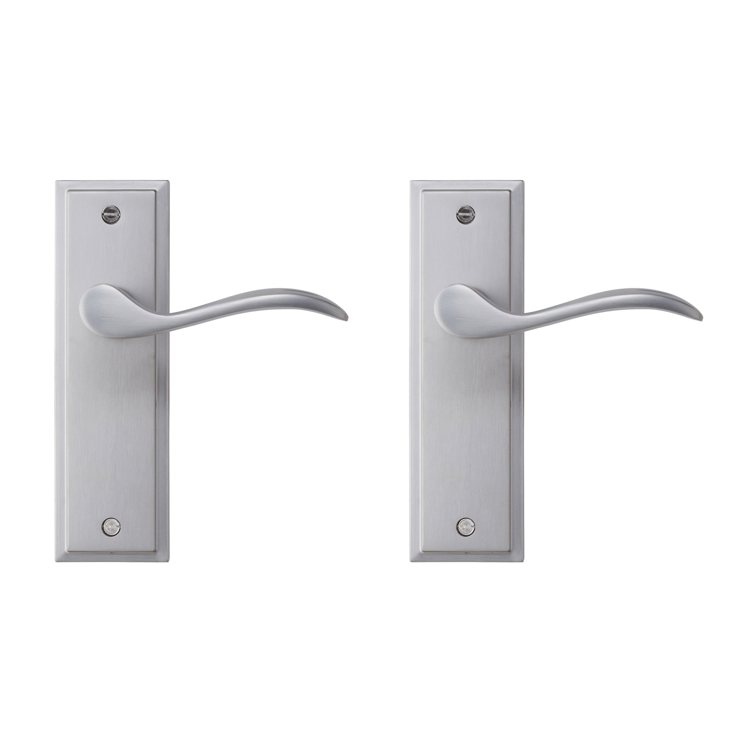 Colours Sennen Nickel effect Aluminium Scroll Door handle (L)105mm (D)70mm