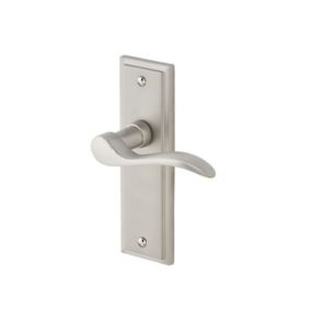 Colours Sennen Nickel effect Aluminium Scroll Latch Door handle (L)105mm, Pair