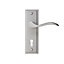Colours Sennen Nickel effect Aluminium Scroll Lock Door handle (L)105mm, Pair