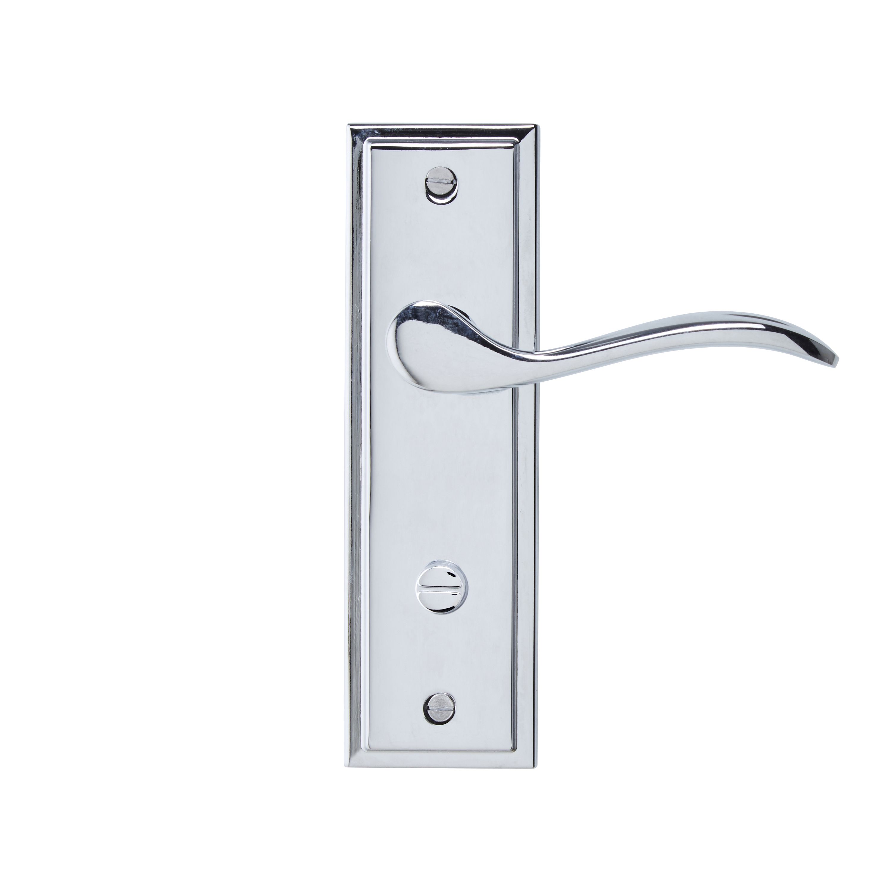 Colours Sennen Polished Chrome effect Aluminium Scroll WC Door handle (L)105mm (D)86mm, Pair