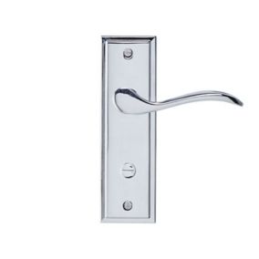Colours Sennen Polished Chrome effect Aluminium Scroll WC Door handle (L)105mm, Pair