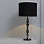 Colours Serena Stacked Black Chrome effect Halogen Table lamp base