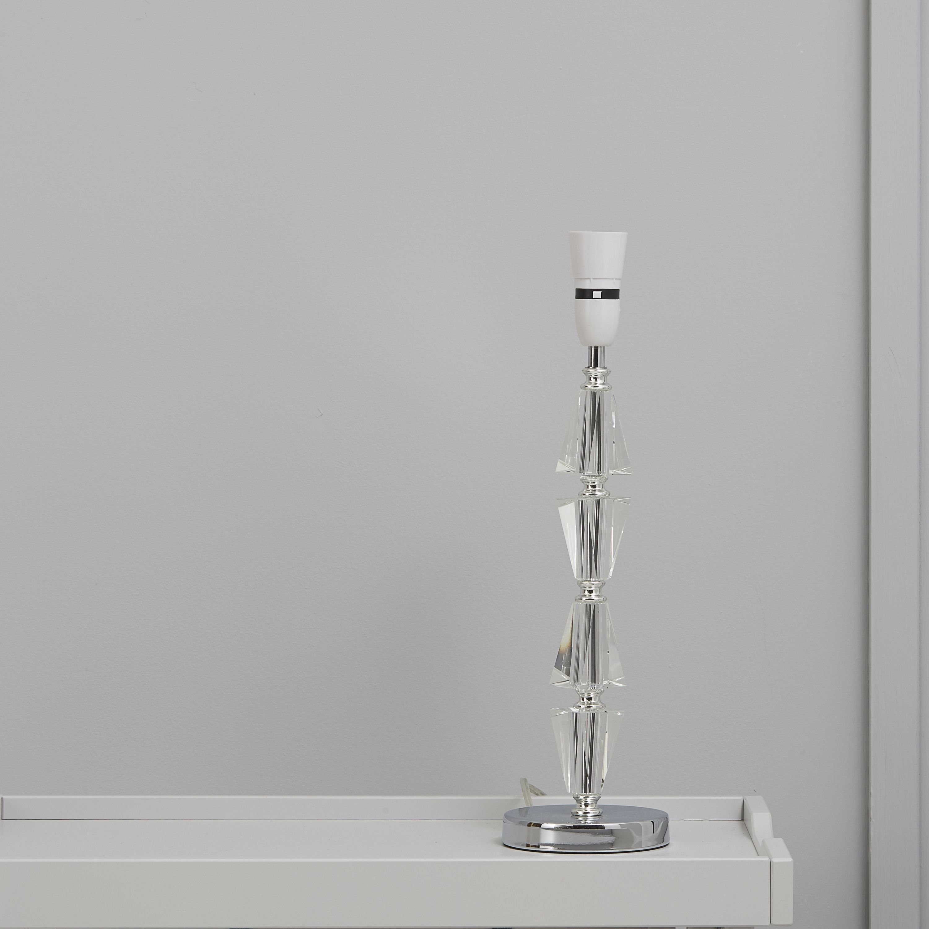 Colours Serena Stacked Matt Chrome effect Halogen Table lamp base