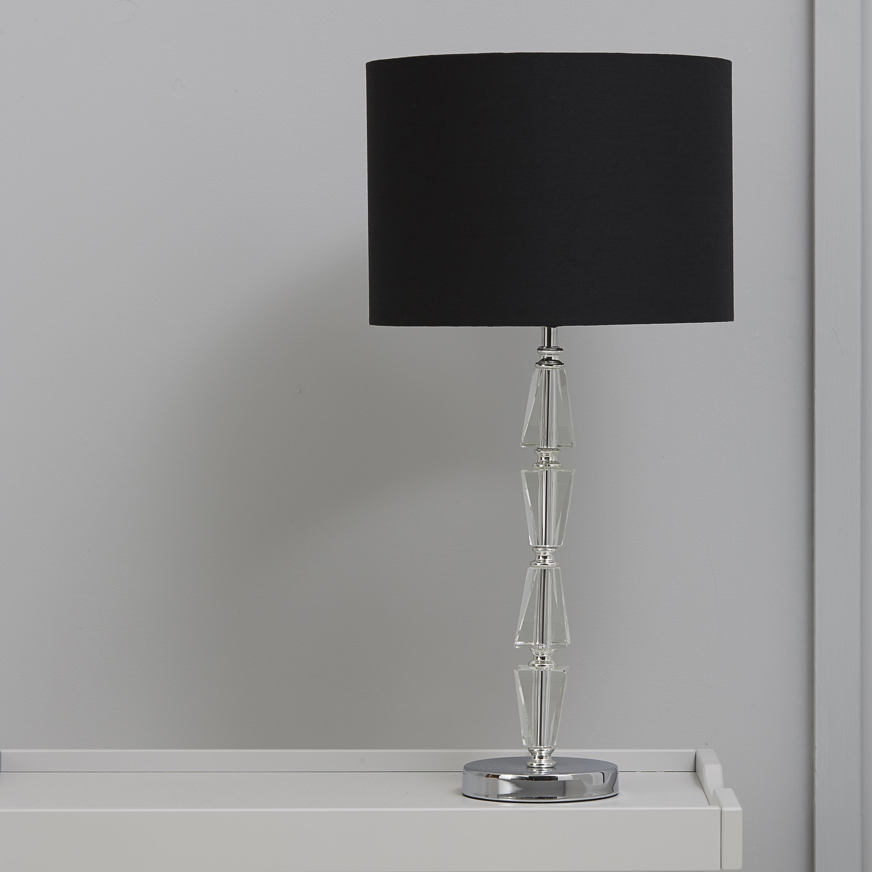 Colours Serena Stacked Matt Chrome effect Halogen Table lamp base
