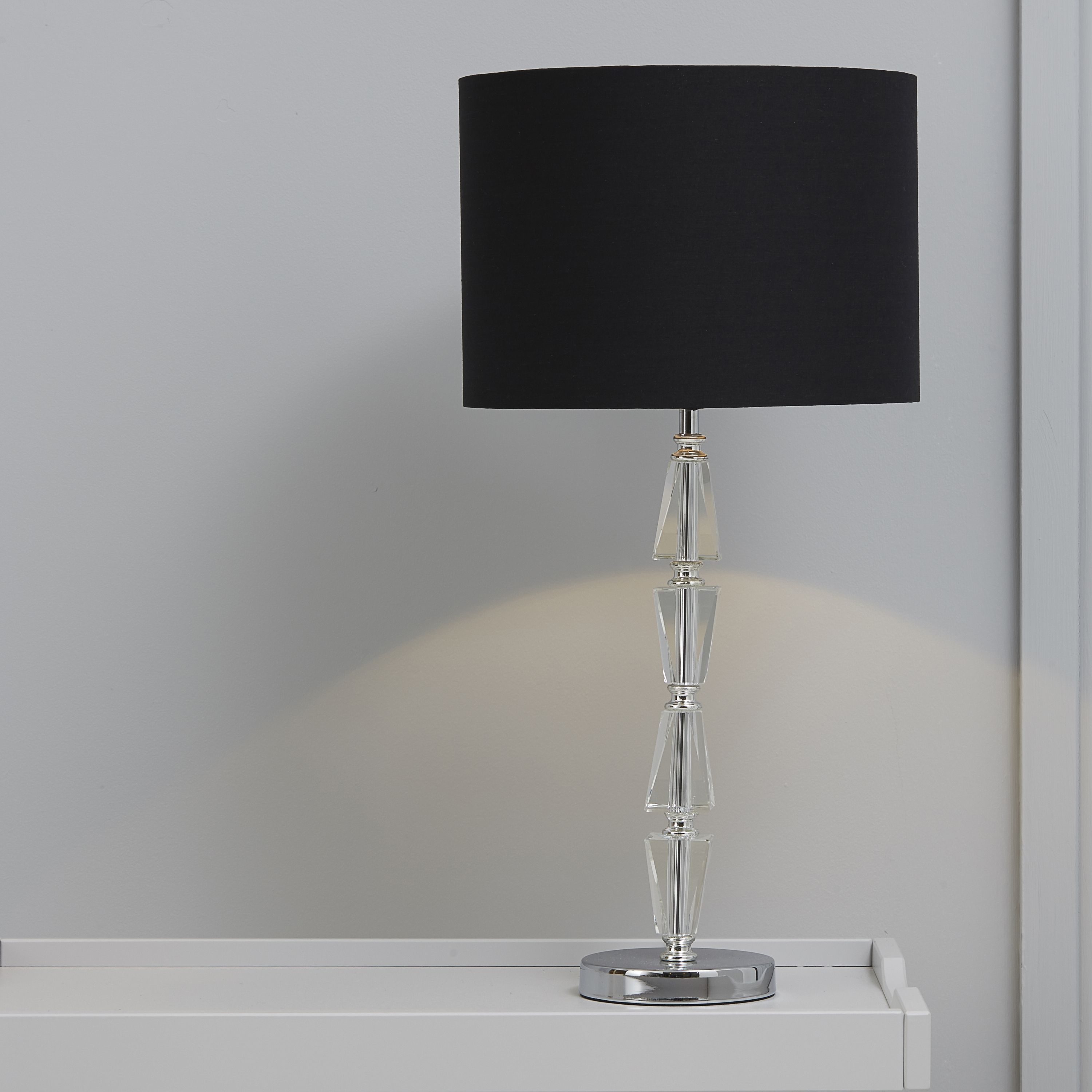Colours Serena Stacked Matt Chrome effect Halogen Table lamp base